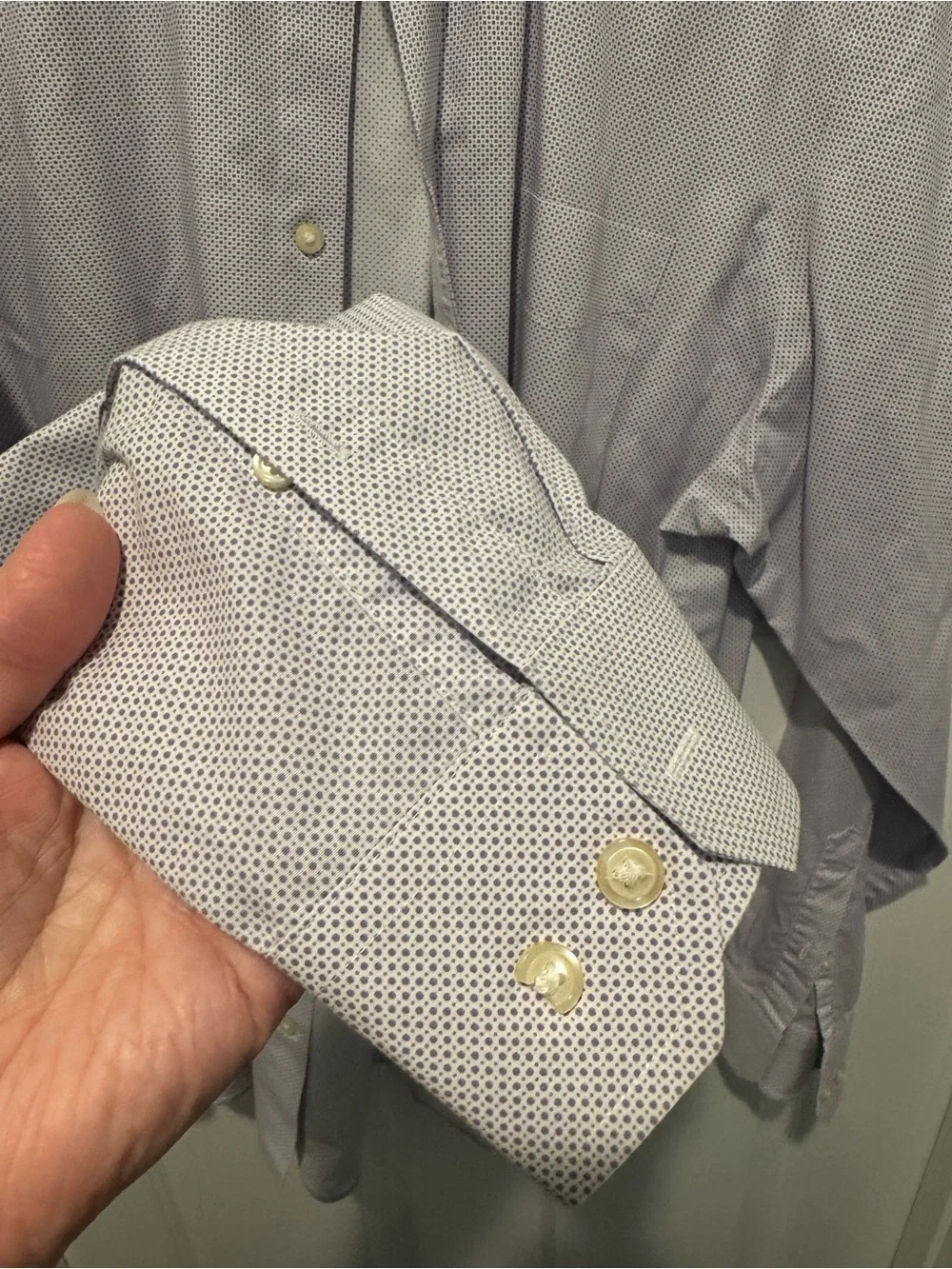 Mens Banana Republic Light Lavender Micro-Pattern Dress Shirt Size XL